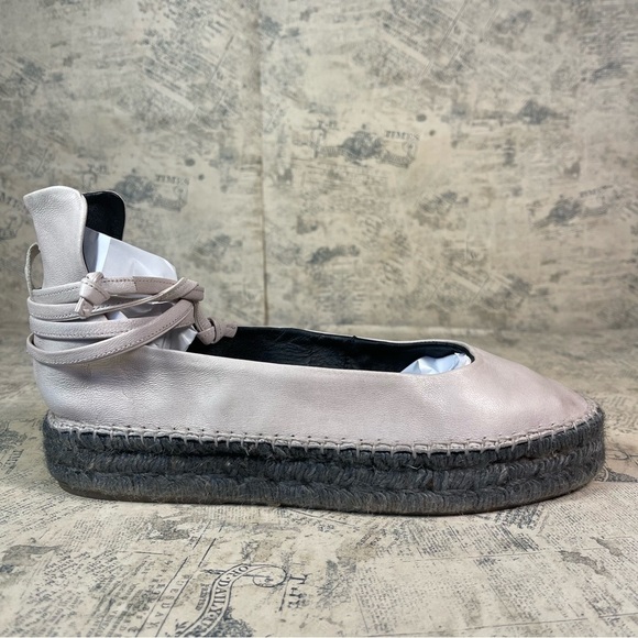 Zero + Maria Cornejo Zana Flatform Lace Up Ankle Espadrilles Flats - Picture 2 of 14